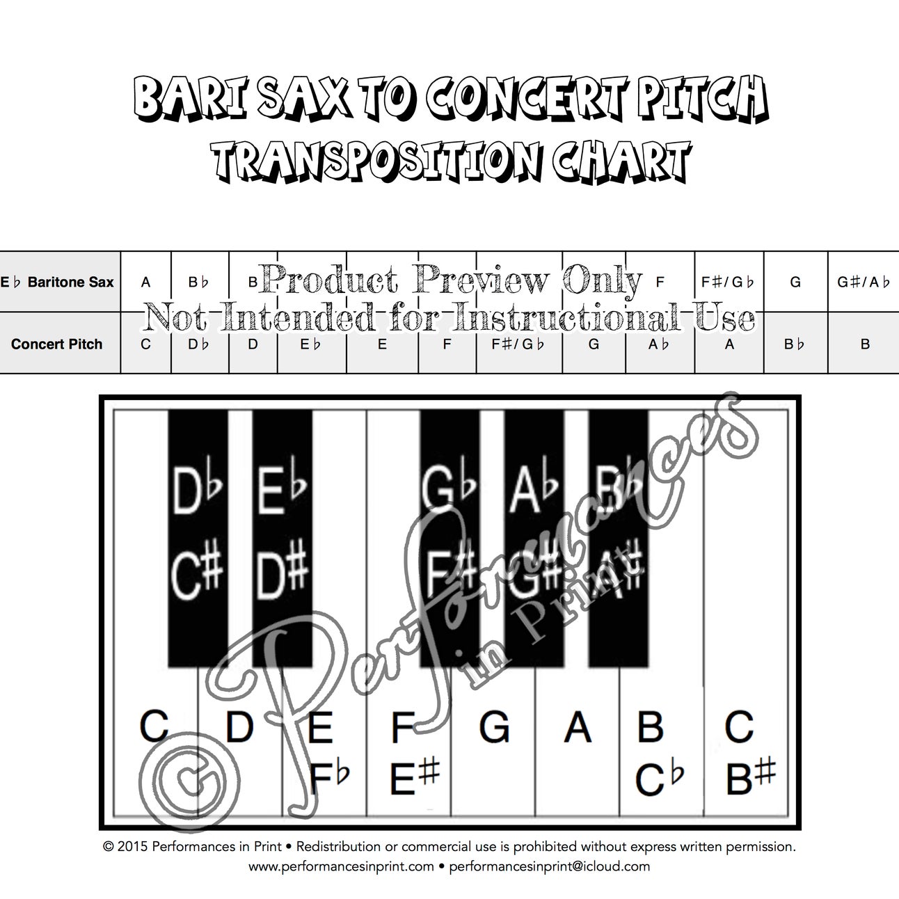 Alto Sax Transposition Chart
